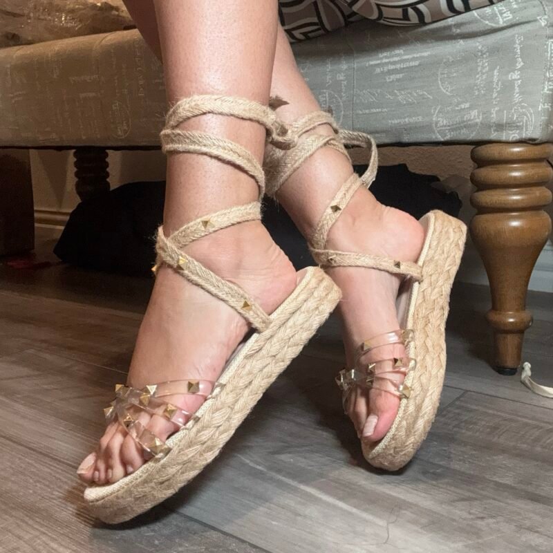Lili Plana | sandalias colombianas en yute, altura 3 cm, cómodas y livianas, amarre en tobillo.